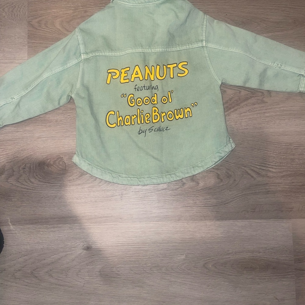 Zara Green Peanuts Jean Jacket for Kids